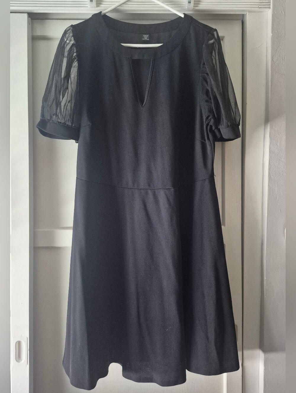Black Sheer Sleeve Women's Dress